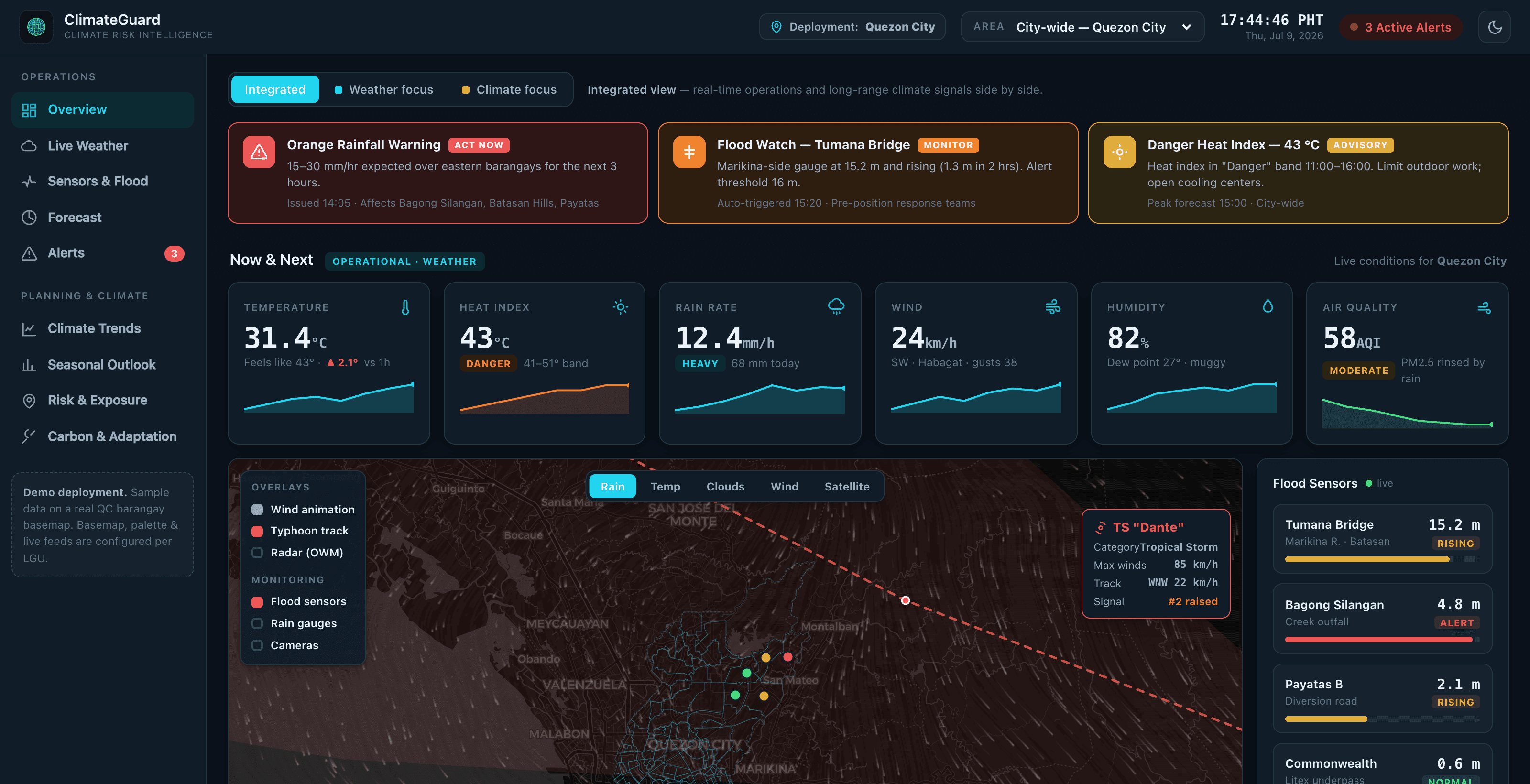 ClimateGuard — LGU Weather & Climate Command Center screenshot 1