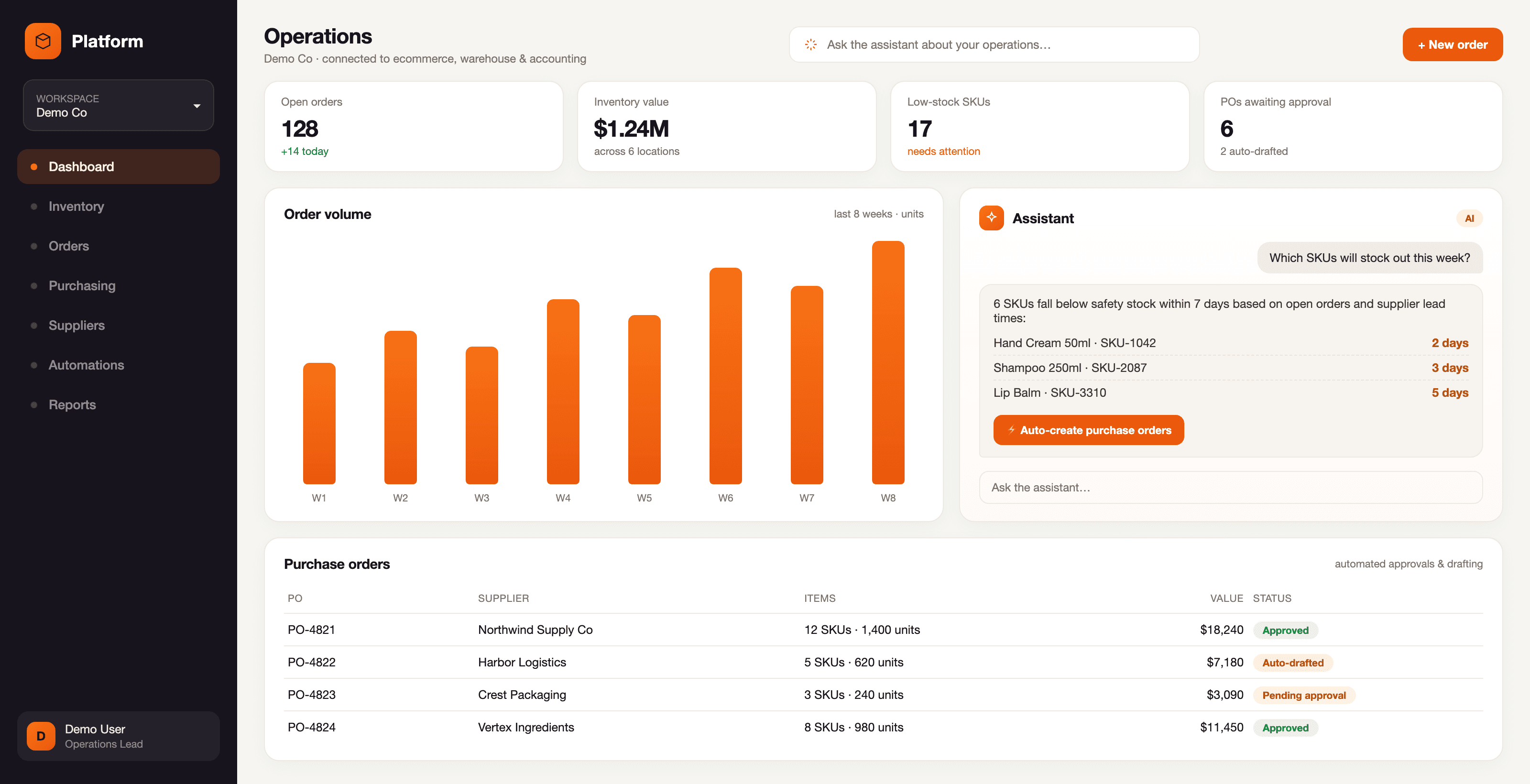 AI-Native ERP & Operations Platform screenshot 1